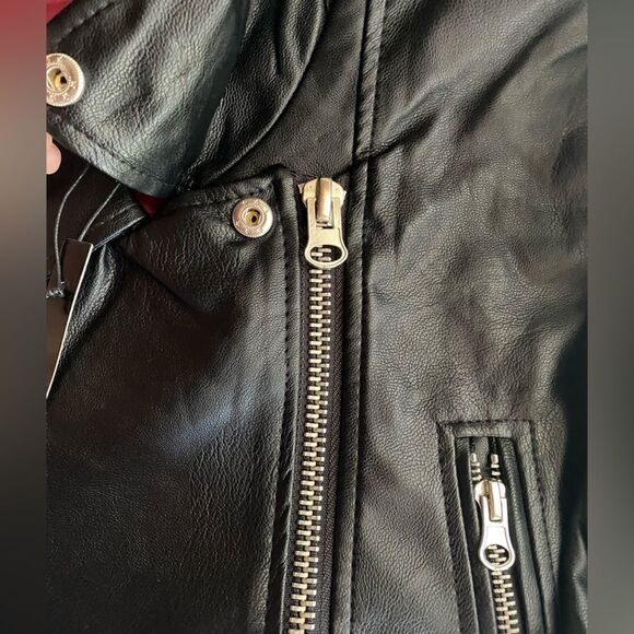 Love tree black women's biker jacket - Picture 7 of 12